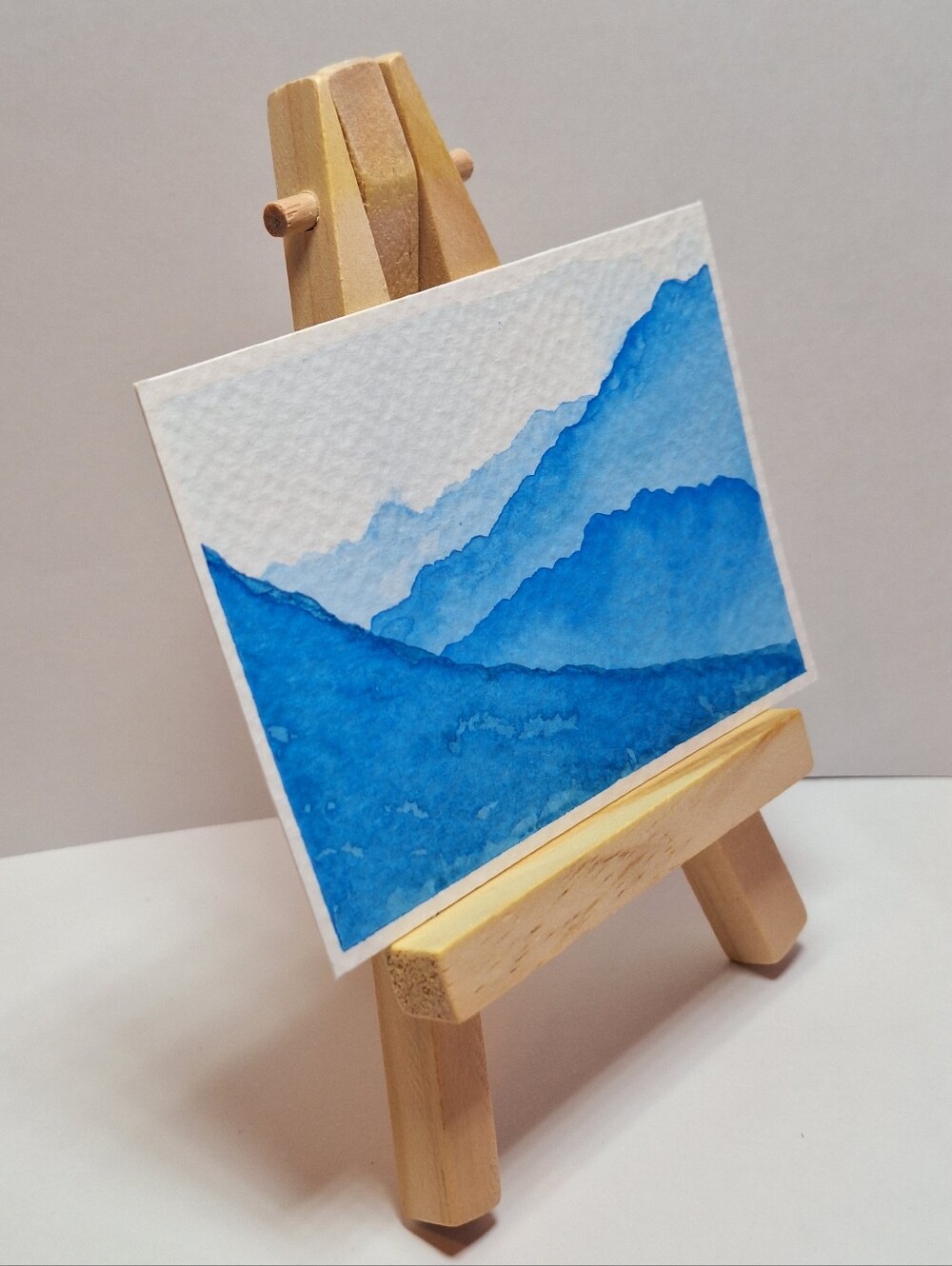 "Glacial Breeze" Hand-painted gouache painting (Tiny original artwork) - Picture 3 of 8